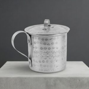 IMG_1451 Handmade Pure Aluminium Milk Mug with Lid | Traditional Kitchen Mug